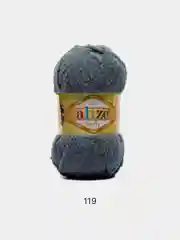 Серый меланж пряжа плюшевая Alize Softy, микрополиэстер, 50 г, 115 м