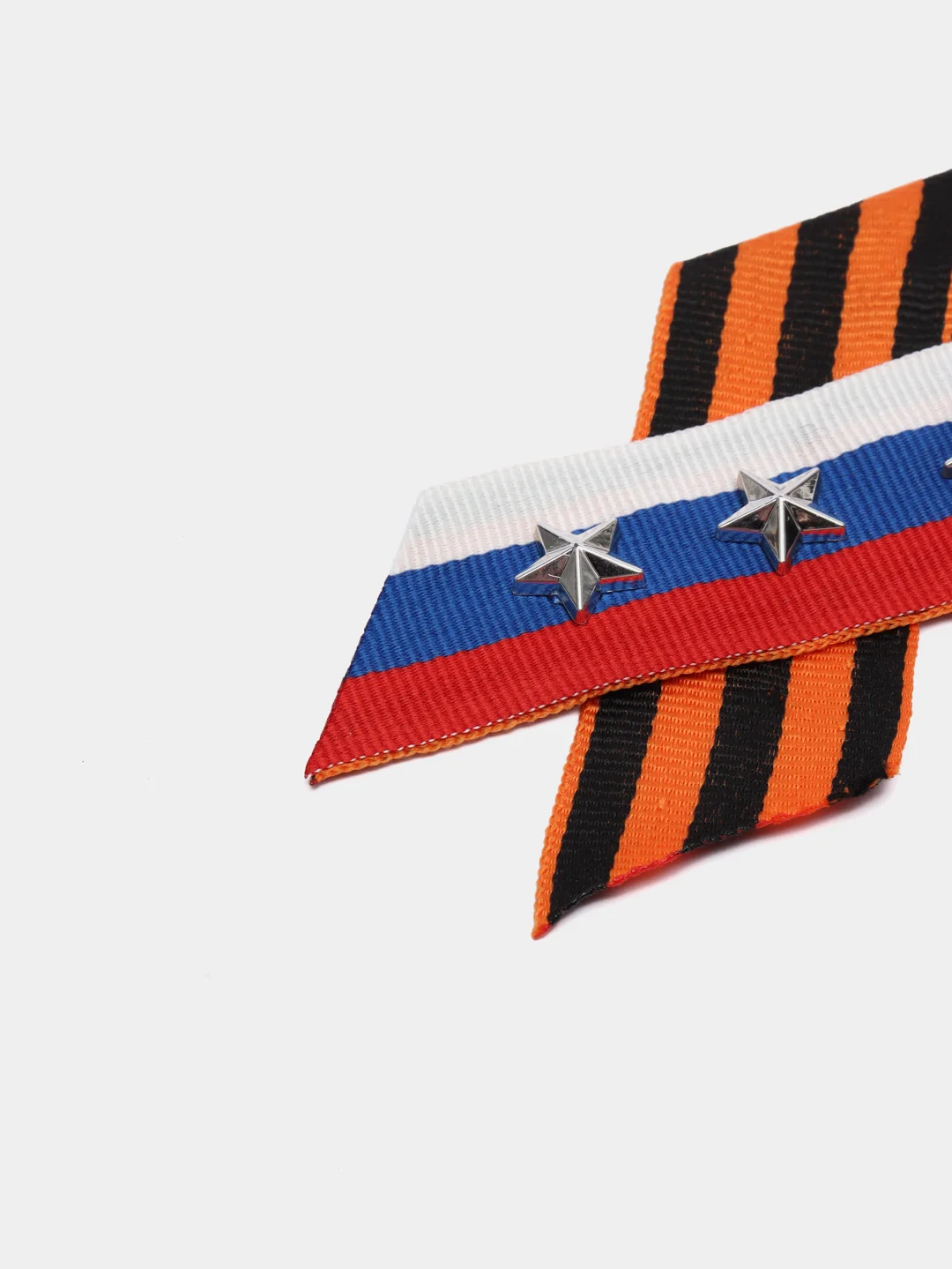 Светло-оранжевый брошь, значок на день победы "Георгиевская лента" на 9 мая "Zа победу" Россия
