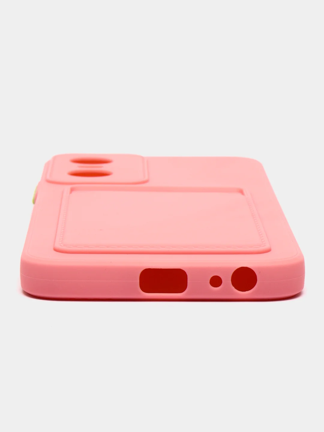 Розовый силиконовый чехол для Tecno POP 6 Pro (Техно Поп 6 Про), с карманом для карт, прозрачный