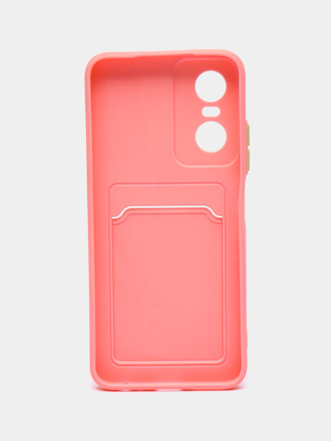 Розовый силиконовый чехол для Tecno POP 6 Pro (Техно Поп 6 Про), с карманом для карт, прозрачный
