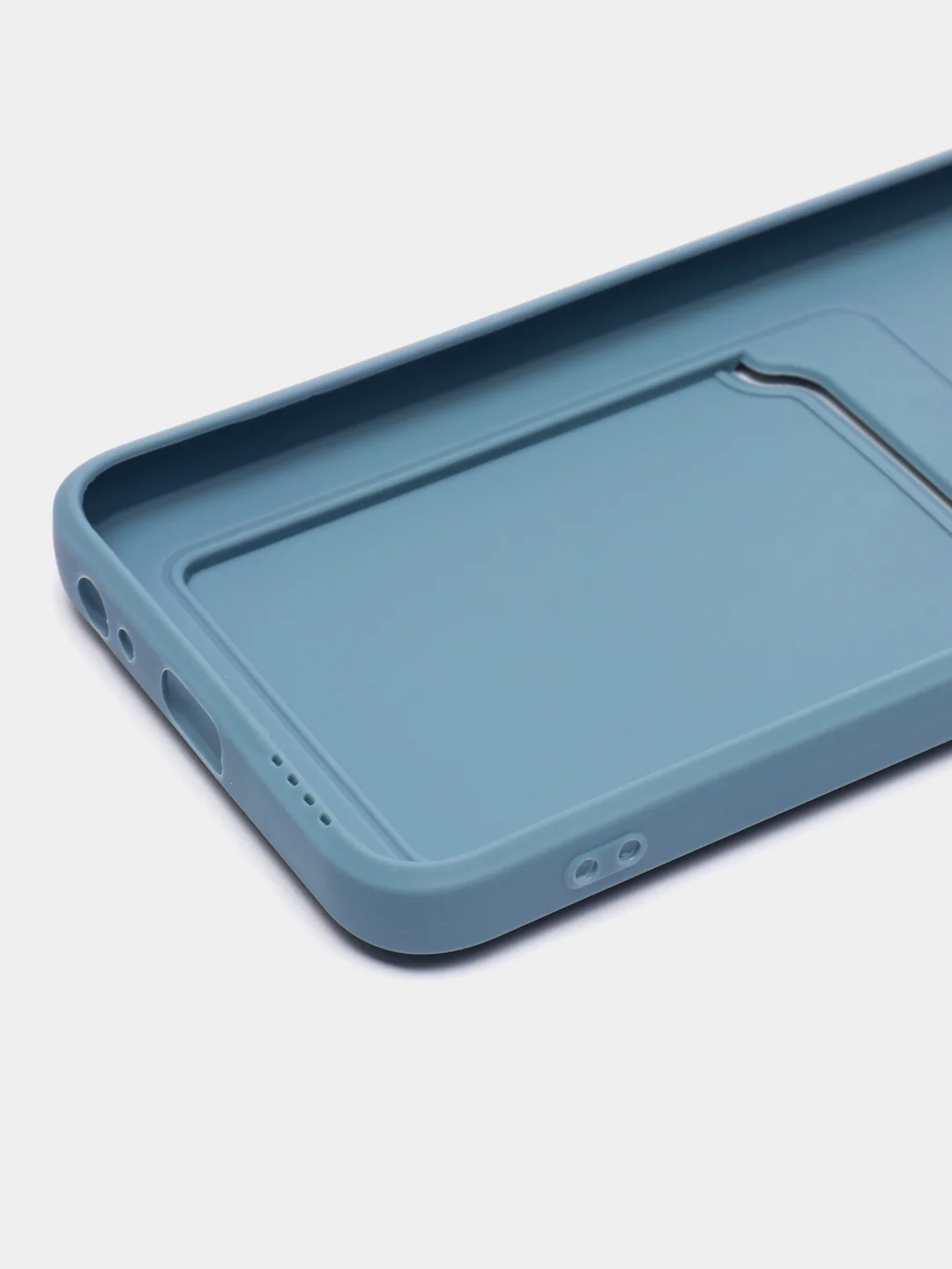 Синий меланж силиконовый чехол для Tecno POP 6 Pro (Техно Поп 6 Про), с карманом для карт, прозрачный