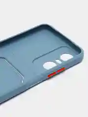 Синий меланж силиконовый чехол для Tecno POP 6 Pro (Техно Поп 6 Про), с карманом для карт, прозрачный