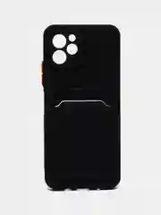 Черный чехол для HUAWEI nova Y61 (Хуавей Нова у61), с карманом для карт, прозрачный
