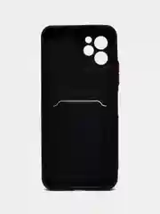 Черный чехол для HUAWEI nova Y61 (Хуавей Нова у61), с карманом для карт, прозрачный