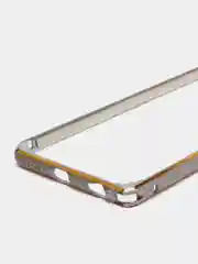 Серебряный бампер алюминиевый для iPhone 6, 6S, с золотым узором