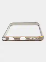 Серебряный бампер алюминиевый для iPhone 6, 6S, с золотым узором