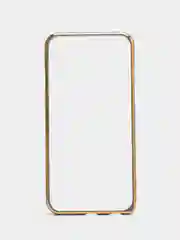 Серебряный бампер алюминиевый для iPhone 6, 6S, с золотым узором