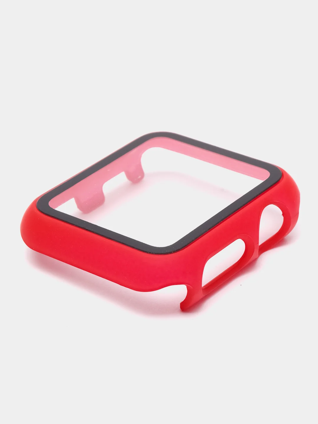 Красный бампер с защитным стеклом и ремешком для Apple Watch 38/40/41/42/44/45/49