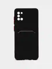 Черный чехол Samsung Galaxy A31 (Самсунг Галакси А31), с карманом для карт, черный