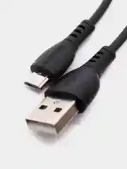 Черный кабель зарядный (Micro-USB / Type-C / Lightning) для зарядки Android iPhone на айфон