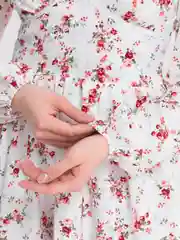 Белый платье женское летнее с длинными рукавами SHARMIN