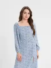 Голубой платье женское с открытой спиной на шнуровке SHARMIN