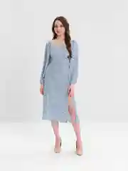 Голубой платье женское с открытой спиной на шнуровке SHARMIN