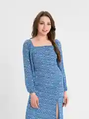 Синий платье женское с открытой спиной на шнуровке SHARMIN