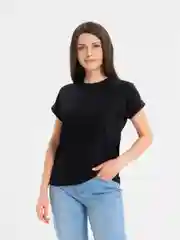 Черный женская базовая футболка оверсайз черная