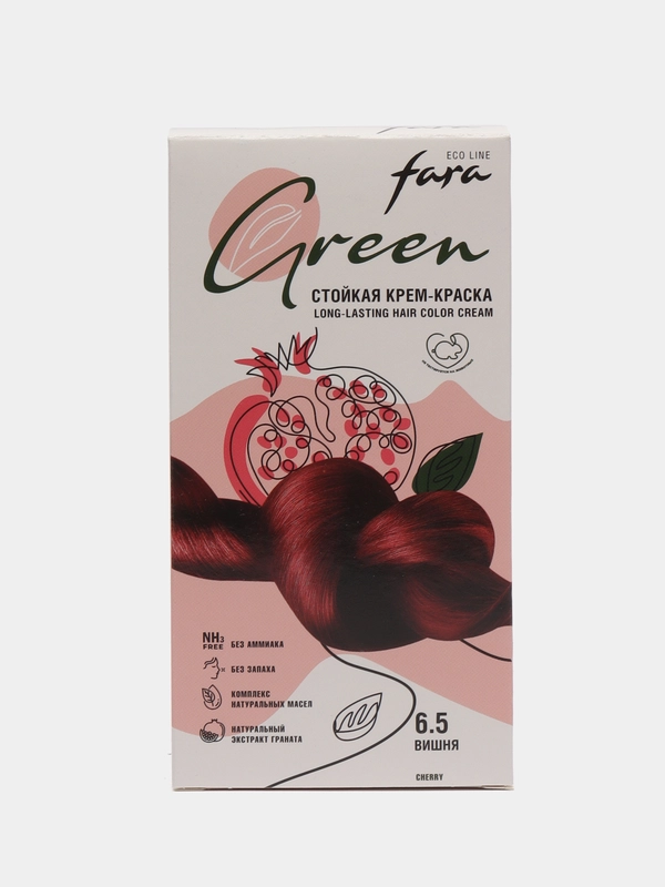 Крем-краска для волос, FARA Eco Line, 6.5, вишня, стойкая