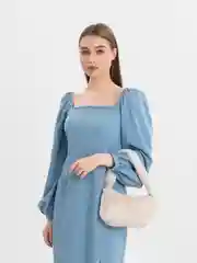 Белый плюшевая/пушистая женская сумка-багет
