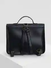 Черный портфель женский кожаный, рюкзак из эко кожи школьный в корейском стиле