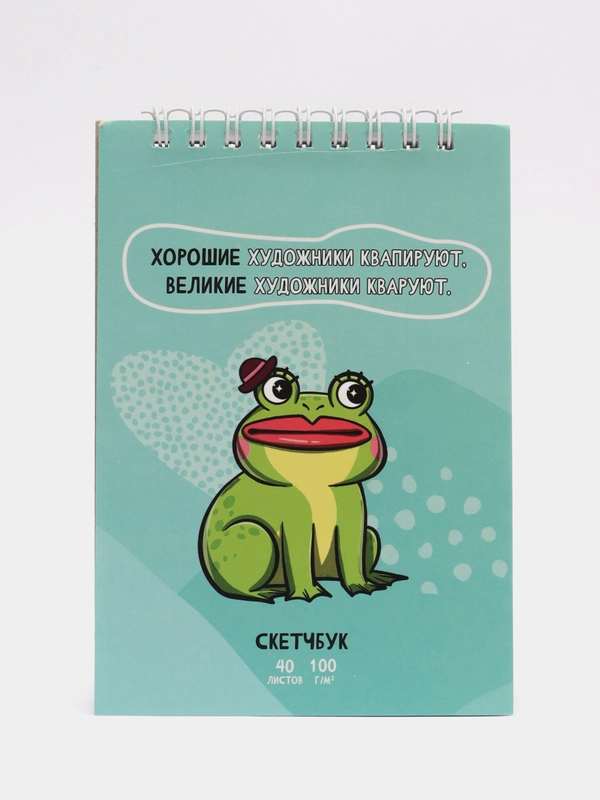 Скетчбук "Лягушка", А6, 40 листов, 100 г/м