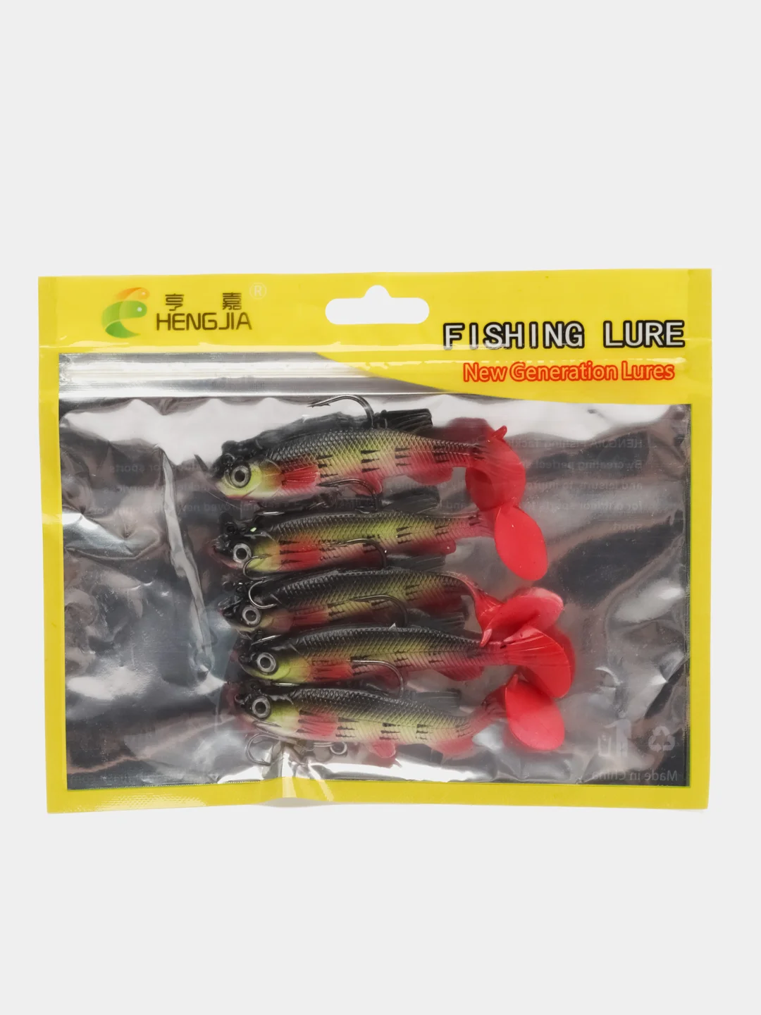 Красный силиконовая приманка с крючком, 5 штук, 8 см, 13 г