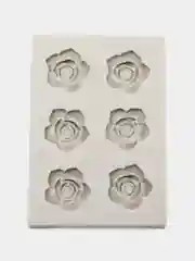 Серый молд силиконовый "Цветы. Розы", 6 ячеек