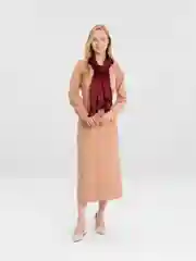 Бордовый палантин жаккардовый