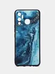 Тёмно-бирюзовый силиконовый чехол для Infinix HOT 12 PLAY NFC, с принтом, с рисунком (Хот 12 Плей)