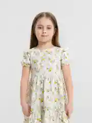 Желтый платье детское, со шлейфом