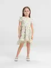 Желтый платье детское, со шлейфом