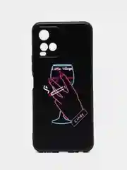 Голубой силиконовый чехол для Vivo Y33s / Y21 2021, с принтом, с рисунком (Виво У33С / у21 2021)