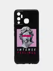Золотой силиконовый чехол для Infinix HOT 12 PLAY NFC, с принтом, с рисунком (Хот 12 Плей)