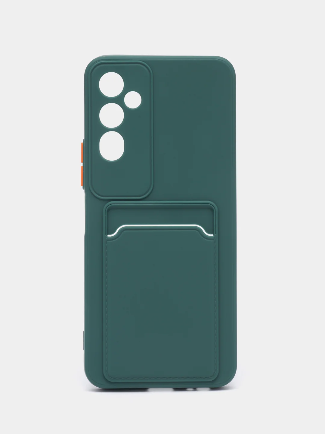 Зеленый силиконовый чехол для Tecno POVA Neo 2 (Техно Пова Нео 2), прозрачный с карманом для карт