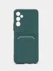Зеленый силиконовый чехол для Tecno POVA Neo 2 (Техно Пова Нео 2), прозрачный с карманом для карт