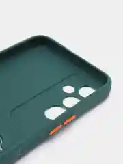 Зеленый силиконовый чехол для Tecno POVA Neo 2 (Техно Пова Нео 2), прозрачный с карманом для карт