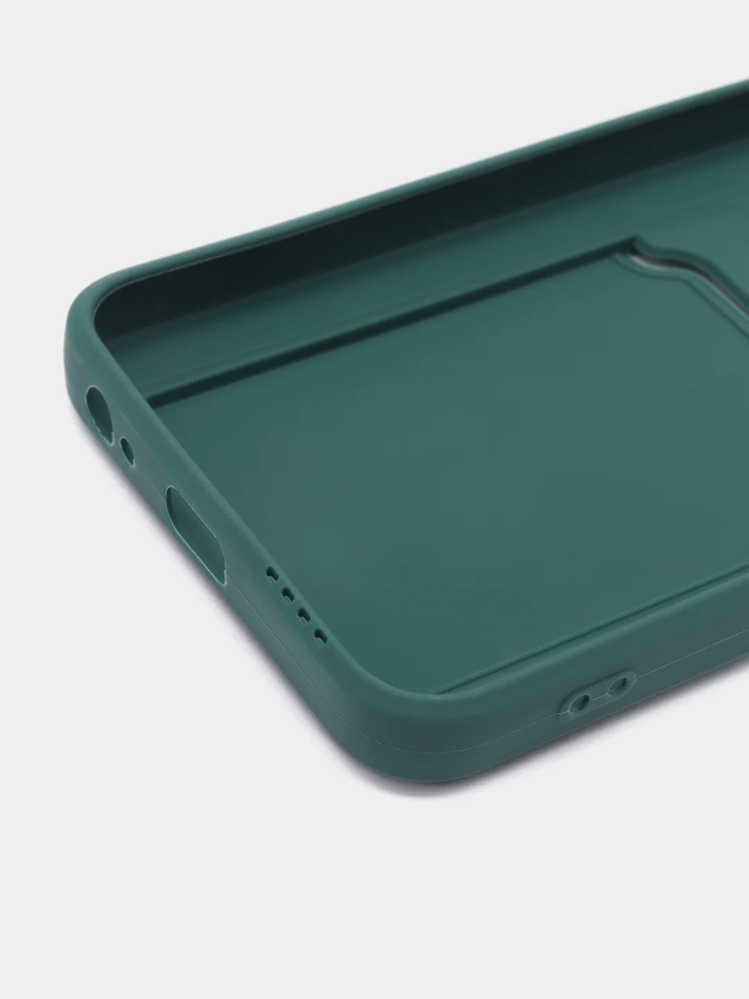 Зеленый силиконовый чехол для Tecno POVA Neo 2 (Техно Пова Нео 2), прозрачный с карманом для карт