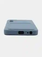 Синий меланж силиконовый чехол для Tecno POVA Neo 2 (Техно Пова Нео 2), прозрачный с карманом для карт