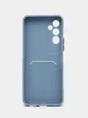 Синий меланж силиконовый чехол для Tecno POVA Neo 2 (Техно Пова Нео 2), прозрачный с карманом для карт
