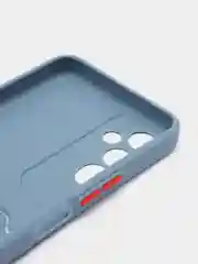 Синий меланж силиконовый чехол для Tecno POVA Neo 2 (Техно Пова Нео 2), прозрачный с карманом для карт