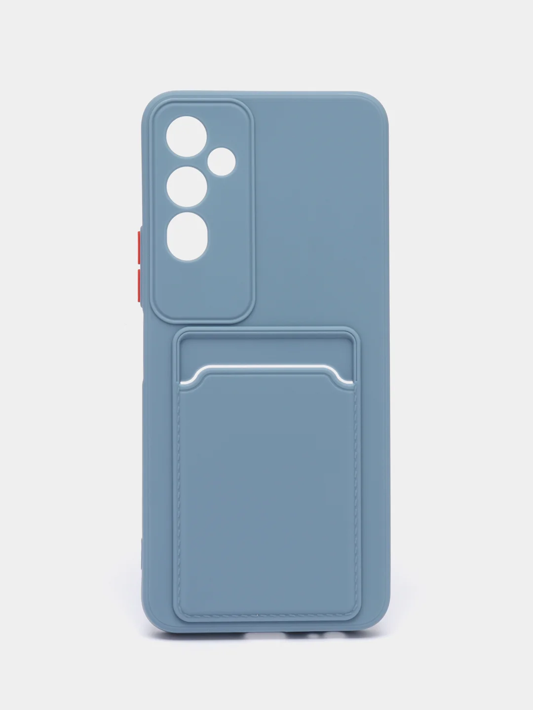 Синий меланж силиконовый чехол для Tecno POVA Neo 2 (Техно Пова Нео 2), прозрачный с карманом для карт