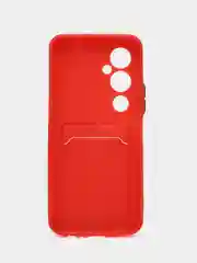 Зеленый силиконовый чехол для Tecno Pova 4 Pro (Техно Пова 4 Про), с карманом для карт, прозрачный