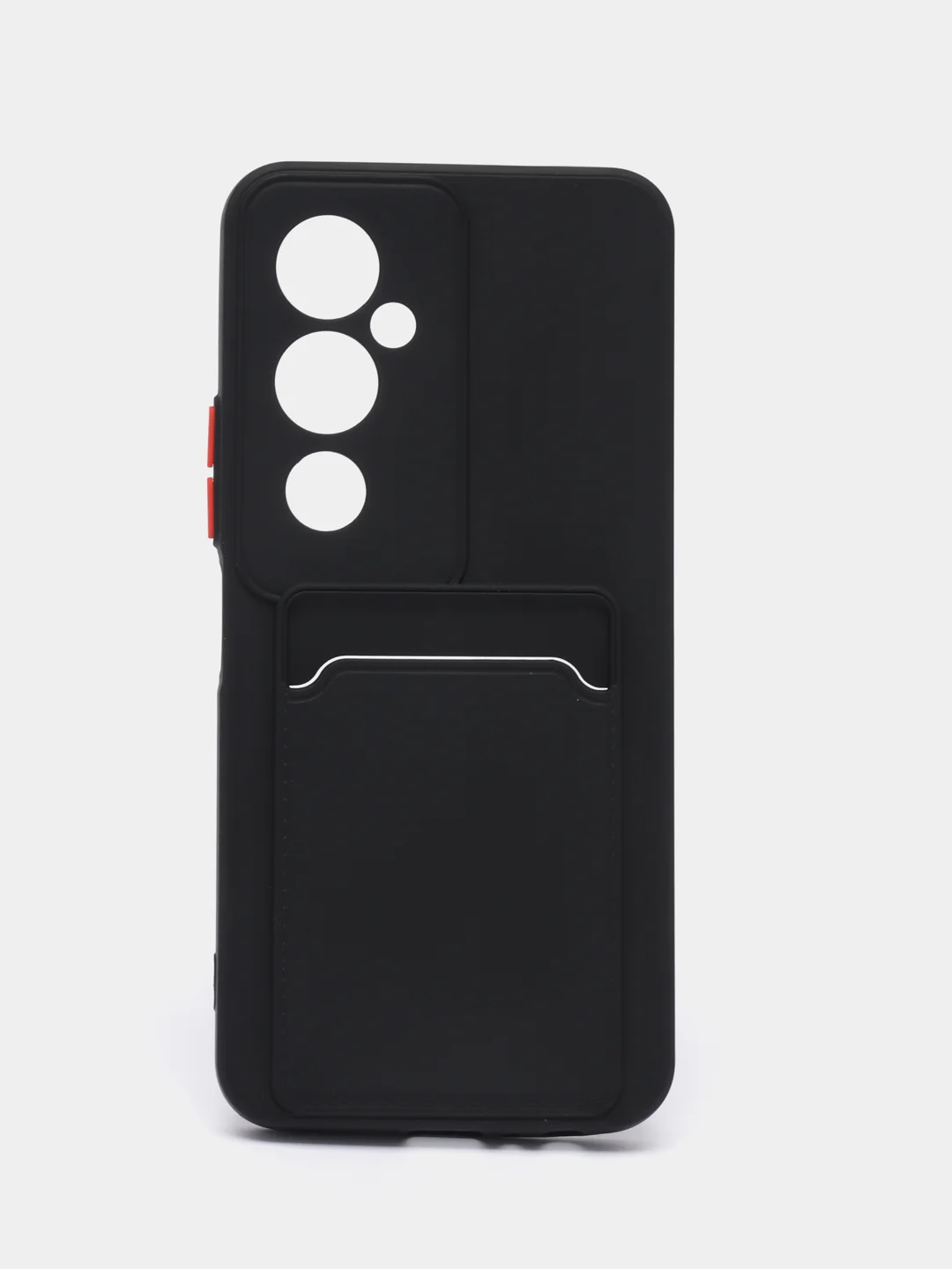 Черный силиконовый чехол для Tecno Pova 4 Pro (Техно Пова 4 Про), с карманом для карт, прозрачный