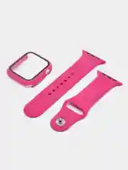 Силиконовый ремешок+чехол-накладка со стеклом для Apple watch 1, 2, 3, 4, 5, 6, 7, 8, se