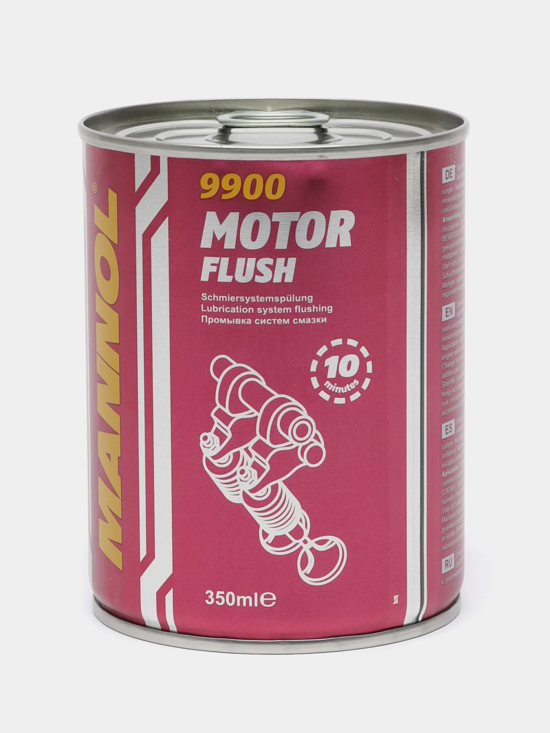 Красный промывка двигателя "MANNOL", очиститель системы смазки, 9900 Motor Flush, 350 мл, 10 мин