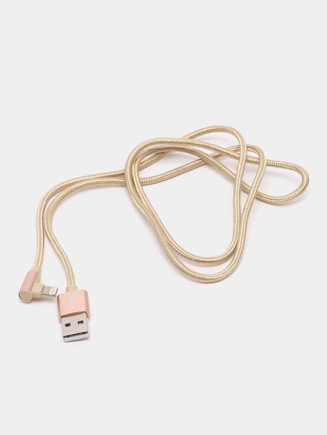Золотой кабель для зарядки iPhone Borofone BX26 Lightning, угловой