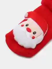 Алый детские махровые носочки с объёмными игрушками, нескользящие
