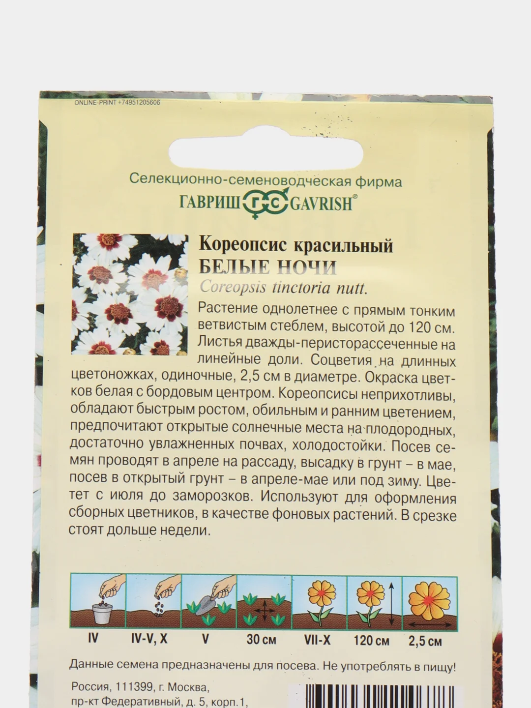 Кореопсис Белые ночи (семена,цветы)