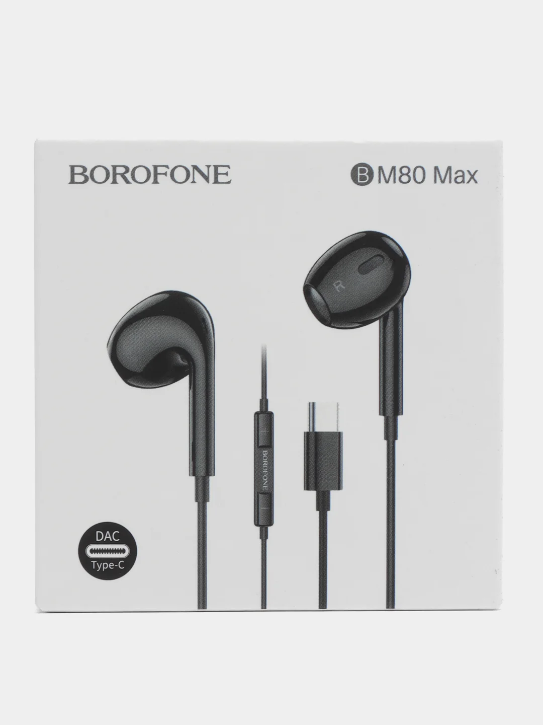 Черный проводные наушники вкладыши Type-C 1.2 м Borofone BM80 Max
