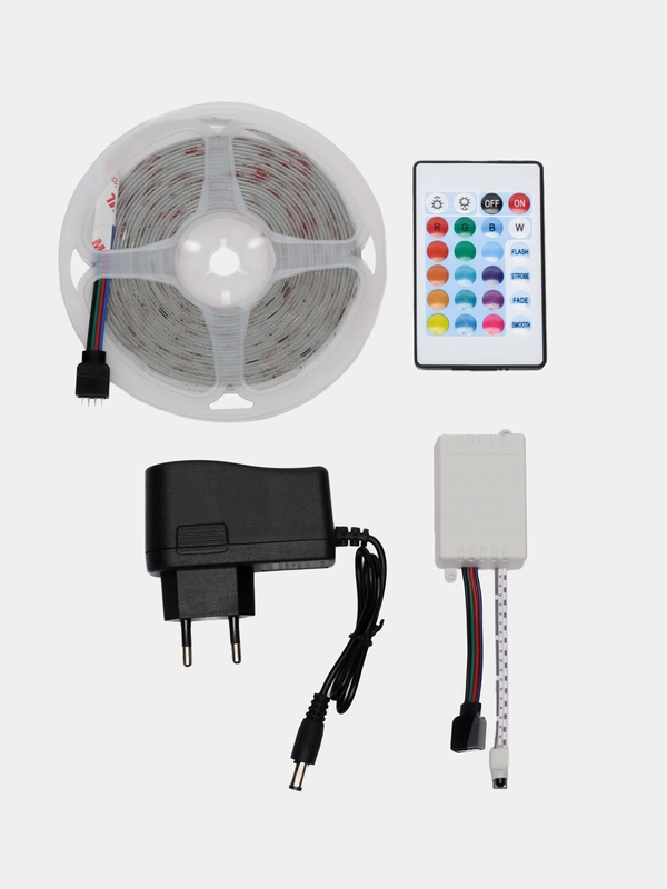 Светодиодная лента с пультом RGB, 16 цветов, 5 метров