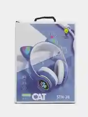 Синий наушники беспроводные, светящиеся, детские, Cat, с микрофоном, для iPhone, Android, пк