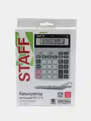 Калькулятор настольный метал. STAFF STF-1712 (200х152мм), 12 разрядов, двойное питание